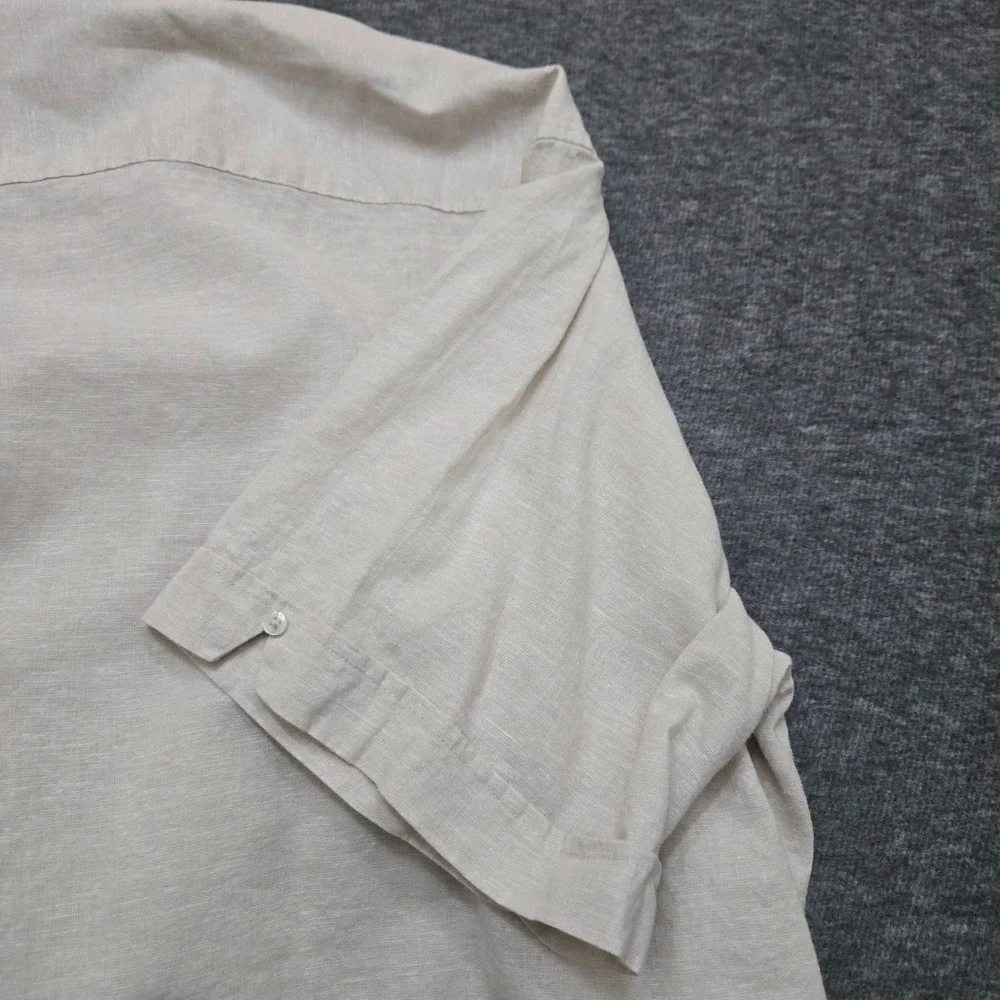 Cafe Luna Linen Blend Shirt Mens 2X‎ Coastal Vacation Resort Relaxed Beachy